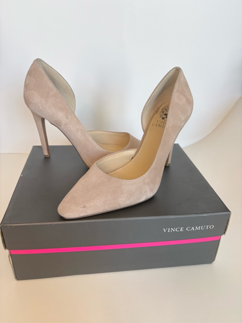 Vince Camuto Faiva Crepe Suede Pointed-Toe D'Orsay Pumps 7 1/2